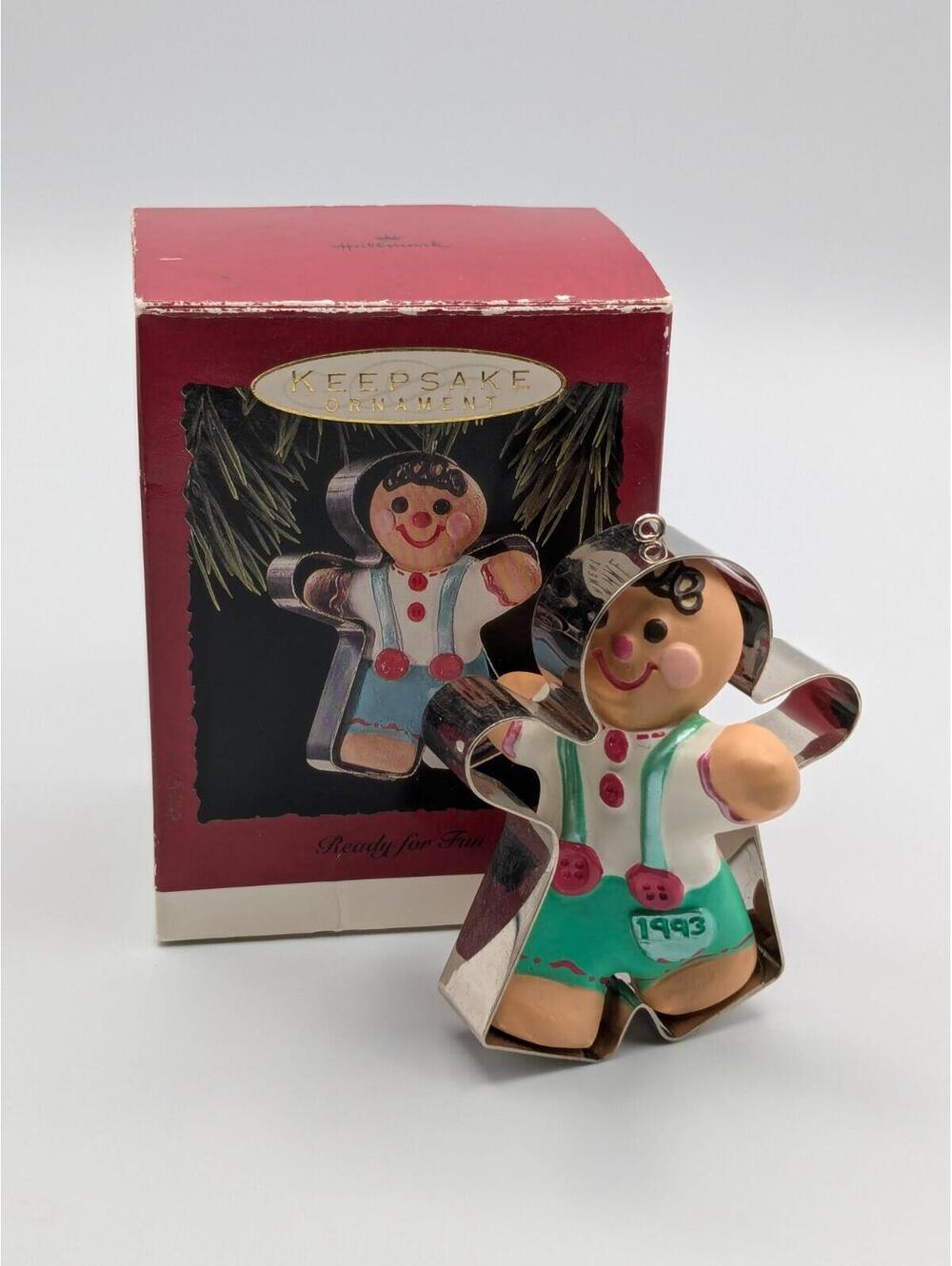 Hallmark Keepsake Ready for Fun 1993, Tin Gingerbread Boy Vintage Ornament